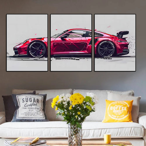 3Pcs Supercar Posters Sports Cars Print Famous Cars Canvas Painting Car Wall Art for Boys Room Home Decoration Birtday Gift